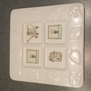 Pfaltzgraff Naturewood Portfolio 8 1/4" Square Divided Trivet Wall Hanging EUC